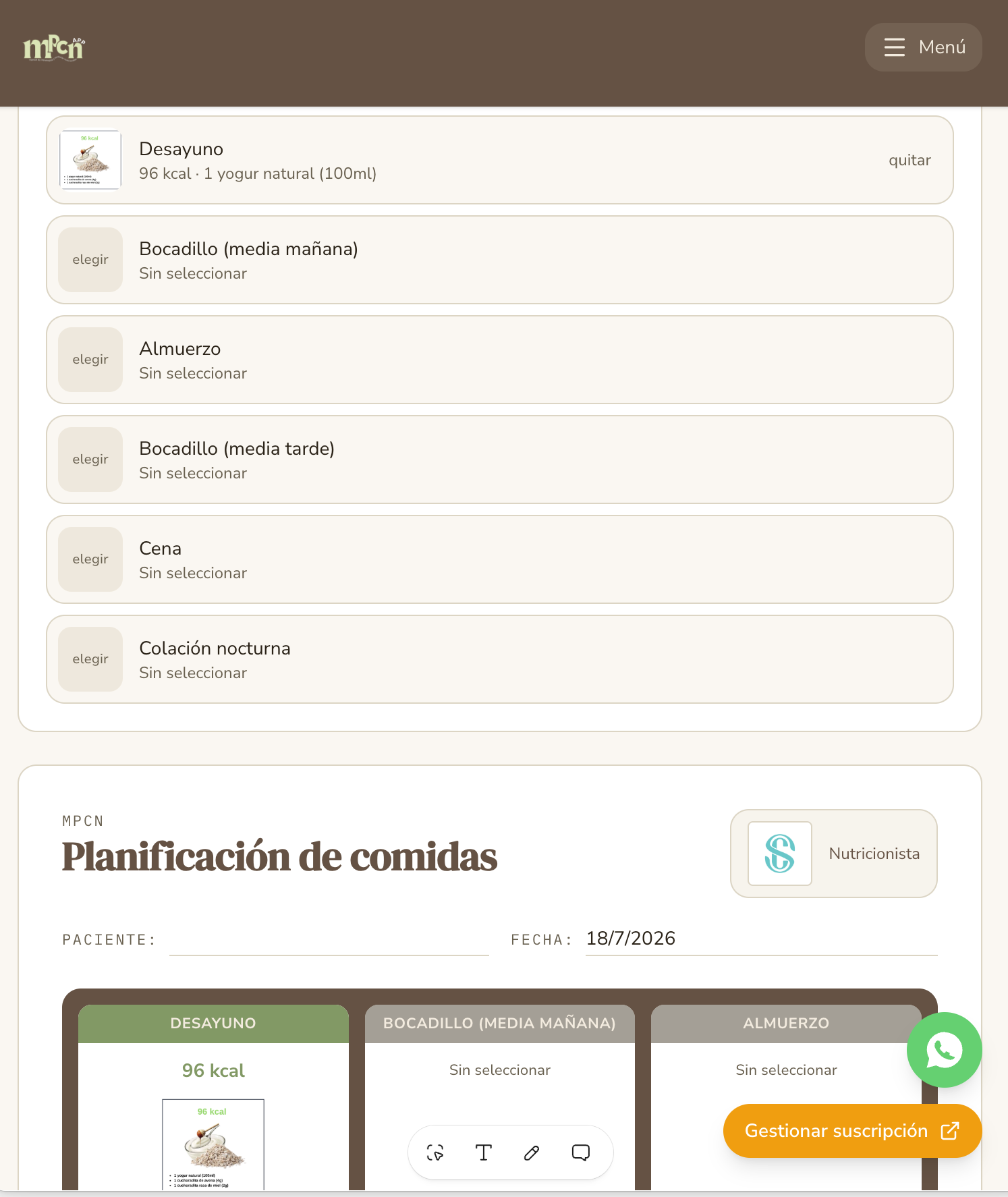 Arma tu propio plan alimentario